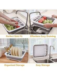 Rejilla plegable para escurrir platos, portátil, organizador de vajilla para cocina, caravana, campistas, remolque, ahorro de espacio para cocina