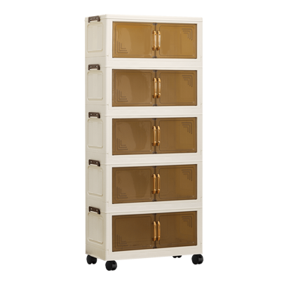1 szt. składana szafka do przechowywania, szerokość 45 cm/55 cm, opcja 1-5 warstw, pogrubione podwójne drzwi z kółkami, organizer do użytku domowego, nie wymagający montażu, plastikowa szafka do przechowywania ubrań i zabawek