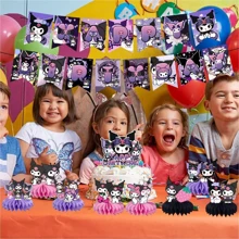 Sanrio 8pcs Sanrio Kuromi Party Decorations Set, Double-Sided Paper Honeycomb Tabletop Decor, Battery-Free, Suitable For Birthday Parties, Classroom Decorations Etc.,Classroom Decor,Office Decor,Room Decor,Home Decor,Wall Decor,Bathroom Decor,Bedroom Decor,Room Decoration Stuff,Posters,Back To School,School Supplies