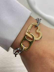 1pc Heart Shaped Bracelet Design Bracelet Chain, As A Gift For Couples, Friends, And Family On Daily Life And Festival Occasions