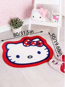Sanrio Melody Hello Kitty Teppich, Schlafzimmer Teppich, Wohnzimmer Plüsch Weicher Niedlicher Teppich, Cartoon Heim Dekoration Familienmuster Teppich, rutschfeste Matte für Bürostuhl, Geschenke für Geburtstag, Abschluss, Schule, Reise, Reiseaccessoires, Heimessentials, Handtuch, Hautpflege