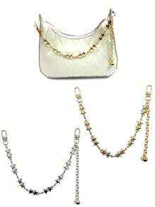 Premium Luxurious Rhinestone Decorated Metallic Bag Charm European Style Chain Ornament Accessory Beach Vacation Y2K - Multicolor - View 1