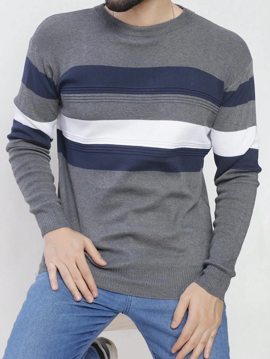 Winter/Men's Sweater Cold Jacket/Cold Sweater/Non-Embroidered Coat/Round Collar 5Colors - Dark Grey - View 1