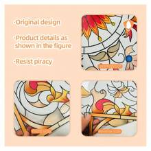 Reusable Modern Static Cling Window Film, PVC Decor Sticker With Floral Pattern For Privacy, Easy To Apply Vinyl Decal, Suitable For Home And Office Decoration - Translucent On Both Sides
