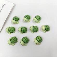 10pcs Cute Cartoon Sea Turtle Charms, Exquisite Resin Animal Pendants, Suitable For Making Keychain And Earrings Jewelry Accessories, Turtles, Green - Pendants - View 7