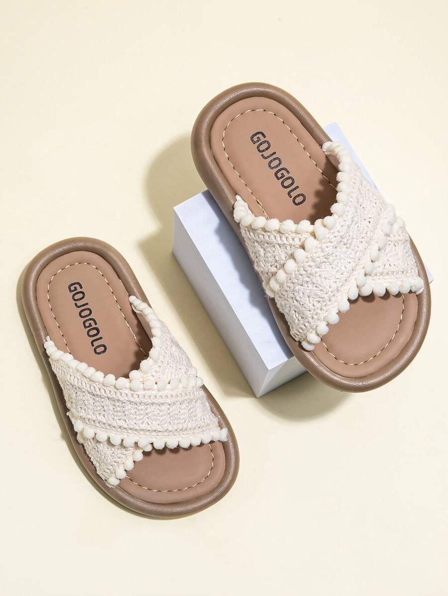 Girls Flat Shoes 2025 New Summer Retro Fairy Evening Wind Bohemian Beach Outside To Wear Slippers. - Beige - View 1
