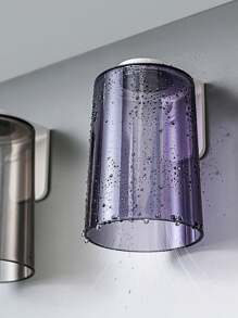 2pcs Magnetic Upside-Down Mouthwash Cup Transparent Simple Toothbrush Cup Household Wash Cup Wall-Mounted Brush Cup Storage Rack With Quick Design Magnetic Hanging Toothbrush Cup - Transparent Waterproof Bathroom Organizer For Wall-Mounted Storage, Modern Home Decor, Countertop Essentials, Small Space Solutions And Travel-Friendly Bathroom Accessories | Space-Saving Sanitation Holder For Sink Area, Wash Basin Units, Dormitory And RV Bathrooms - Multicolor - View 3