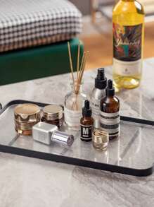 1 Piece Acrylic Lightweight Deluxe Tray With Metal Handles, Rectangular Twin Ear Tray, Tea Cup Storage Tray For Kitchen, Dining Room, Bathroom, Toilet Tank Top Decorative Storage Tray - Many - View 8