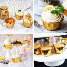 50pcs Round Cake Cupcake Paper Baking Cups, Heat-Resistant Disposable Cupcake Holders With Lids, Muffin Cups For Christmas, Halloween, Thanksgiving Party Cakes