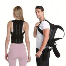 Corrector de postura para hombres y mujeres - Soporte de espalda para apoyo lumbar y postura erguida - Enderezador de espalda transpirable, corrector de postura para cuello, espalda y hombros - Multicolor - Ver 3