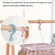 Thickened 32 Clips Multi-Clips Drying Clip Drying Rack Hanger Multipurpose Plastic Clothes Hanger, Home Laundry For Drying Socks