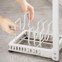 One Pot Rack, Expandable Pot Storage Rack, Large Capacity Pot Lid Storage Rack, Used For Storing Pot Lids, Pots, Enamel Pots And Cutting Boards, Kitchen Supplies, Kitchen Organizers And Storage