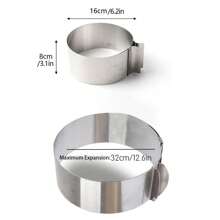 1 pieza Molde ajustable en forma de corazón de acero inoxidable para mousse, molde para hornear herramienta DIY