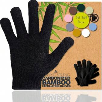 5/10/20 pièces Gants exfoliants, soie artificielle carbonisée et exfoliant corporel en bambou, serviette en pulpe de melon de soie, brosse de douche exfoliante en pulpe de melon de soie, exfoliant corporel, éponge de bain en pulpe de melon de soie - Décoration de salle de bain noire, décoration d'automne, retour à l'école