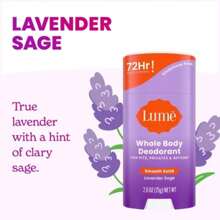 Lume Whole Body Women's Deodorant - Smooth Solid Stick - Aluminum Free - Lavender Sage Scent - 2.6oz - 1 - 查看 8