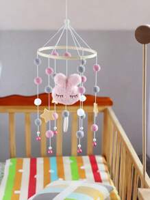 1 Piece Crib Bell With Sturdy Frame - Cartoon Rabbit Head Mobile Rattle - Newborn Photography Prop, Perfect For Baby Shower, Christening Gift, Holiday Decoration - Multicolor - View 7