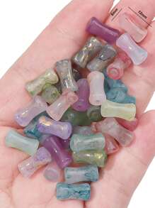 20/100pcs 6x12mm Glass Bamboo Glaze Beads Colorful Spacer Beads For DIY Jewelry Making, Round Cylinder Beads For Bracelet, Necklace, And Hairpin Crafting