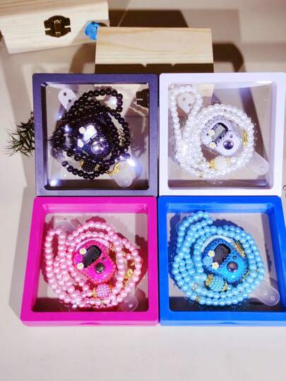 Set de 2 piezas con 99 cuentas de 6mm, contador de anillos, pulsera, contador en caja, opciones de multicolor (adecuado para el conteo de oraciones del Ramadán, conteo de ejercicios, conteo de estudio, etc.)