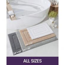 Bathroom Rug Mat, Extra Soft Absorbent Premium Bath Rug, Non-Slip Comfortable Bath Mat, Carpet For Tub, Shower, Bath Room, Machine Washable, 24"X43", Grey - Navy - View 2