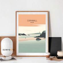 1 pièce Œuvre murale vintage minimaliste rétro, affiches des villes célèbres de différents pays, décoration pour dortoir et maison sans cadre