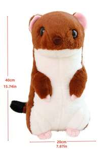 1PC40cm 15,74in Búp bê chồn lông mềm mại mới đuôi ngắn Đồ chơi sang trọng Gối ngủ Gối sofa Gối chuột - Nhiều màu - Xem 3