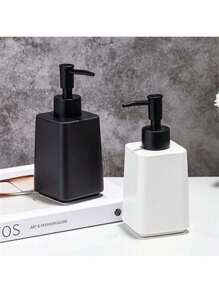 1 frasco de cerâmica para sabonete líquido, frasco com bomba para sabonete líquido de banho vazio, dispensador de loção branco/preto, detergente para louça, spray desinfetante para as mãos, sabonete líquido para o corpo