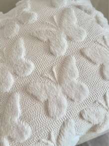 1 pieza Funda de cojín decorativa acolchada de peluche suave con mariposa 3D (solo funda, sin relleno)