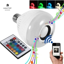 Bluetooth Led Lamp Speaker Box Bivolt Control 12w Rgb