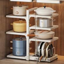 One Pot Rack, Expandable Pot Storage Rack, Large Capacity Pot Lid Storage Rack, Used For Storing Pot Lids, Pots, Enamel Pots And Cutting Boards, Kitchen Supplies, Kitchen Organizers And Storage
