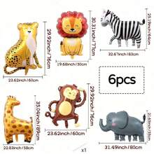 6pcs/2pcs Animal Foil Balloon Set - Large Animal Zoo Shape Balloon, Suitable For Birthday, Christmas, New Year Party, Ball Decoration, Multi Pack Aluminum Foil Balloon, Animal Theme Party Decor