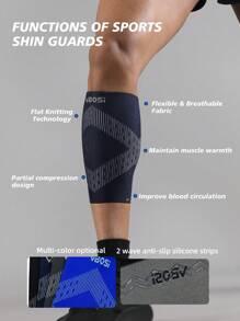 VBOSI 1 件男女款 3D 针织透气压缩小腿套,带透气孔,支持跑步和篮球,健身房配件 - 彩色 - 查看 5