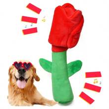 狗狗益智玩具，玫瑰狗狗玩具，狗狗生日玩具，丰富的吱吱作响的皱纹零食分配器狗狗玩具，适合中小型犬 - 彩色 - 查看 1
