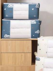 1pc Household Quilt Storage Bag, Clothes Storage Box, Dust-Proof Cartoon Graphic Closet Storage Bag, For Household Decorations Decor Festival Decor Room Decor Home Decor Decor Bedroom Decor