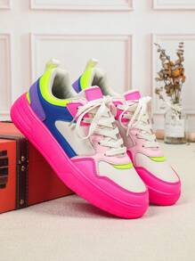 Men's Spring/Summer Fashionable Casual Shoes, Multi-Color Patchwork, City Series, Versatile For Commute, Workout, Travel, Flat Style, Round Toe, Low-Top. Multi-Color, Multi-Purpose, Great Gift Idea, Men Sports Shoes - Multicolor - View 5