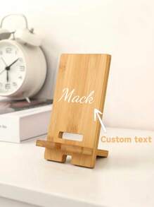 1 Customizable Wooden Mobile Phone Stand, 1 Adjustable Multi-Angle Desktop Stand, Compatible With Smartphones For Home And Office Use, Slouchy Wooden Mobile Phone Stand, Detachable Mobile Phone Stand For Live Streaming And Watching TV Series, Slouchy Simple Creative Solid Wood