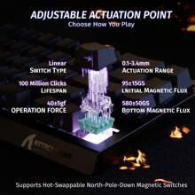 ATTACK SHARK X68 HE 8000Hz 超快触发键盘，0.01ms RT 精准有线游戏键盘，磁力开关，可调节触发，超快触发，快速点击，RGB 灯效，兼容 PC - 彩色 - 查看 6
