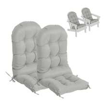 Chair Cushions, Extra Thick, Waterproof, Fade-Resistant, High Back, Outdoor, 100% Polyester, Set Of 2 Grey - Multicolor - View 2