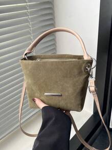 Mini sac seau à la mode massif, sac à bandoulière pour femme