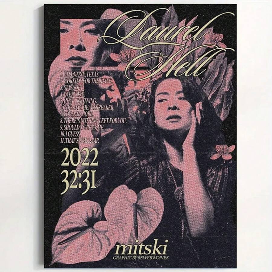 Framed Vintage Mitski Music Poster 7 Canvas Poster Wall Art Decor Print Picture Paintings For Living Room Bedroom Decoration - 框架 - 查看 1