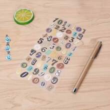 6 件装饰日记贴纸、相册手工贴纸、DIY 装饰贴纸（带英文字母和数字）、学校用品、返校 - 彩色 - 查看 3