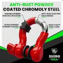 Rhino USA 3/4" D-Ring Shackle Set (2-Pack) - 41,850lb Break Strength