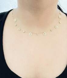 1 Piece Unique Style Gold Oval Design Necklace For Special Occasions - Gold - View 2