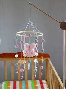 1 Piece Crib Bell With Sturdy Frame - Cartoon Rabbit Head Mobile Rattle - Newborn Photography Prop, Perfect For Baby Shower, Christening Gift, Holiday Decoration - Multicolor - View 4