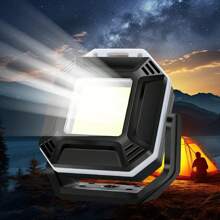 1 pièce Lampe de travail COB avec chargement Type-C, 3 sources de lumière, porte-clés lampe de poche multifonction portable pour le camping en extérieur