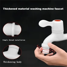 1 Stück delikater, dicker Kunststoff-Wasserhahn, Badezimmer-Waschmaschinen-Wasserhahn, abnehmbarer Garten-Wasserhahn, dicker PVC-Materialwasserhahn mit Anti-Explosion-Schutz