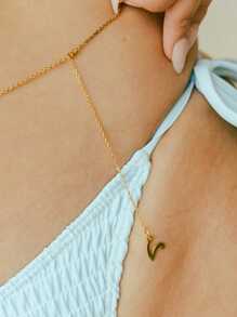 1PC Handmade Initial Body Chain Waist Belly Chain Drop Chain Personalized Minimalist Gold Beachwear Custom Beach Summer Jewelry Alphabet Name