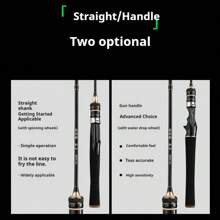 New Model Metal Tube Missile Micro Fishing Rod, Two Sections Rigid Handle Lure Rod For Freshwater Long Distance Casting - Black - View 3