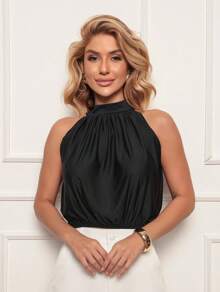 CROPEED GOLA ALTA REGATA FEMININO - Preto - Visão 1