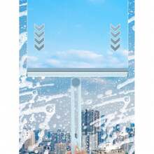 Raschietto per doccia, raschietto per la pulizia della porta in vetro del bagno con lama in gomma morbida, adatto per la pulizia di lavandini, piani di lavoro, specchi da cucina, parabrezza d'auto, piastrelle, strumento di pulizia a spazzola, decorazione per bagno e casa in bianco/blu, decorazione autunnale, articoli per il ritorno a scuola