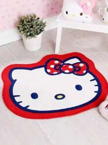 Sanrio Melody Hello Kitty Teppich, Schlafzimmer Teppich, Wohnzimmer Plüsch Weicher Niedlicher Teppich, Cartoon Heim Dekoration Familienmuster Teppich, rutschfeste Matte für Bürostuhl, Geschenke für Geburtstag, Abschluss, Schule, Reise, Reiseaccessoires, Heimessentials, Handtuch, Hautpflege